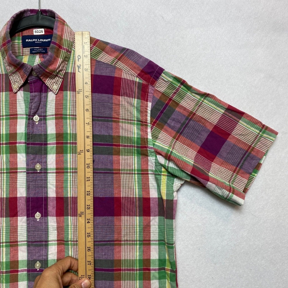 Ralph Lauren Shirt Mens Size Small Red Green Short Sleeve Button Down Golf - Picture 2 of 7